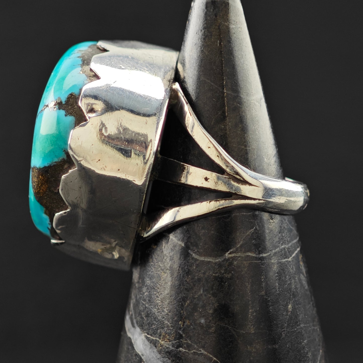 Sw Turquoise Ring Sterling Silver Sz 4 R6301