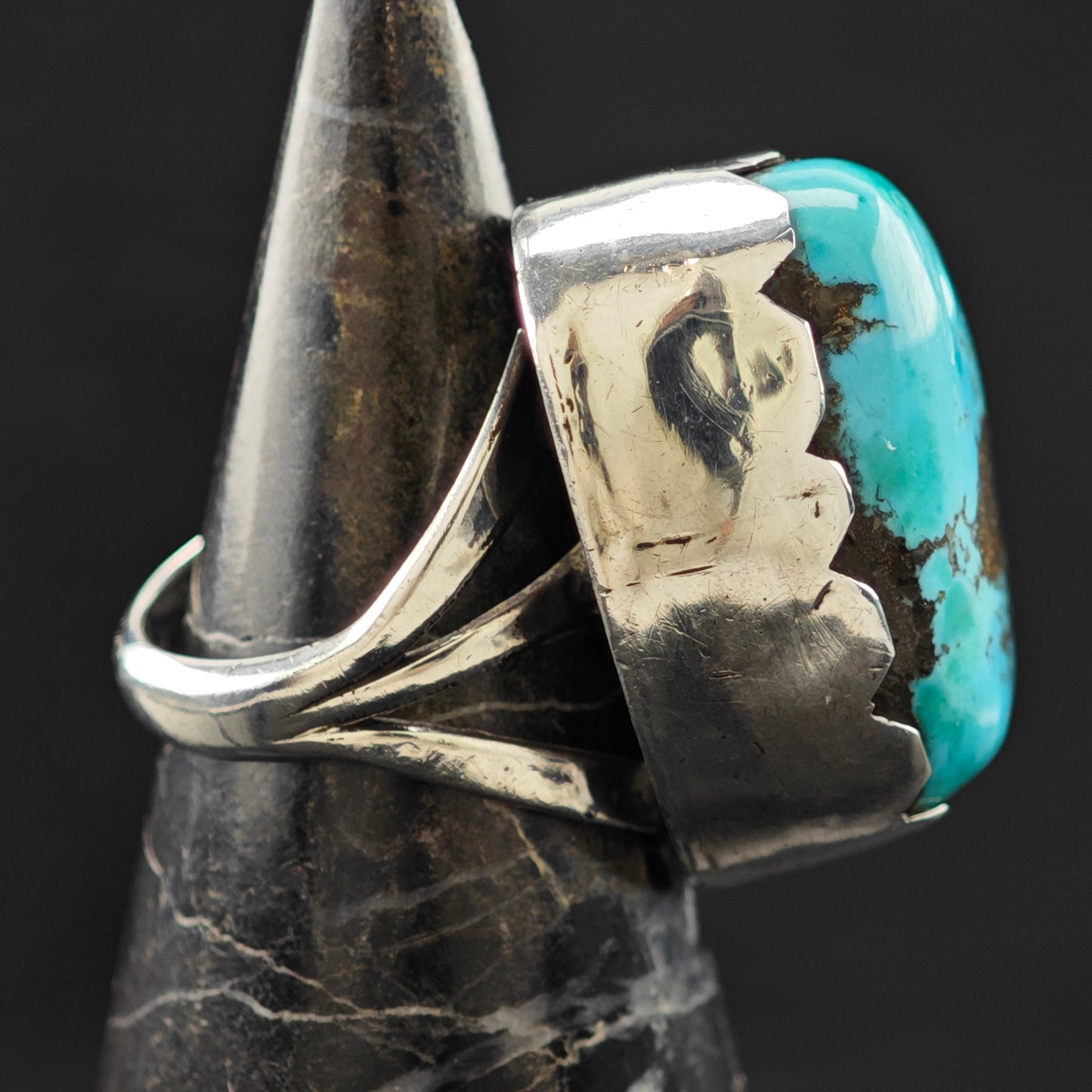 Sw Turquoise Ring Sterling Silver Sz 4 R6301