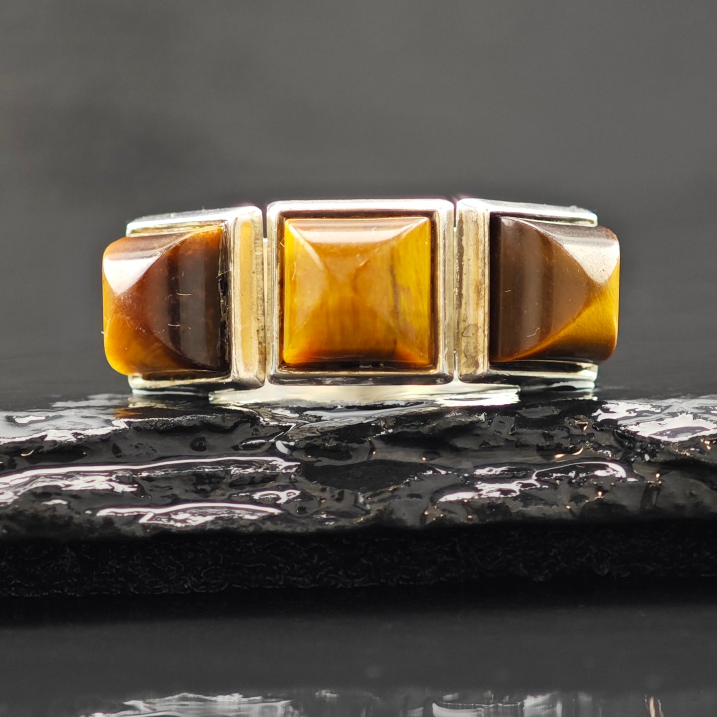 David Anderson Tiger Eye Ring Sterling Silver Sz 5 1/2 R6302