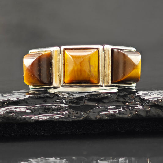 David Anderson Tiger Eye Ring Sterling Silver Sz 5 1/2 R6302