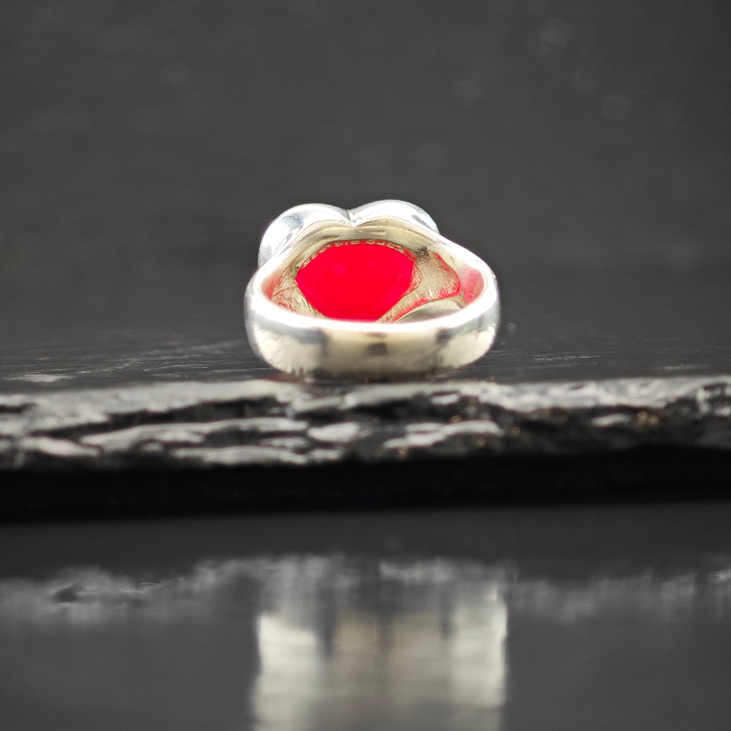 Quartz Heart Ring Sterling Silver Sz 8 R6304