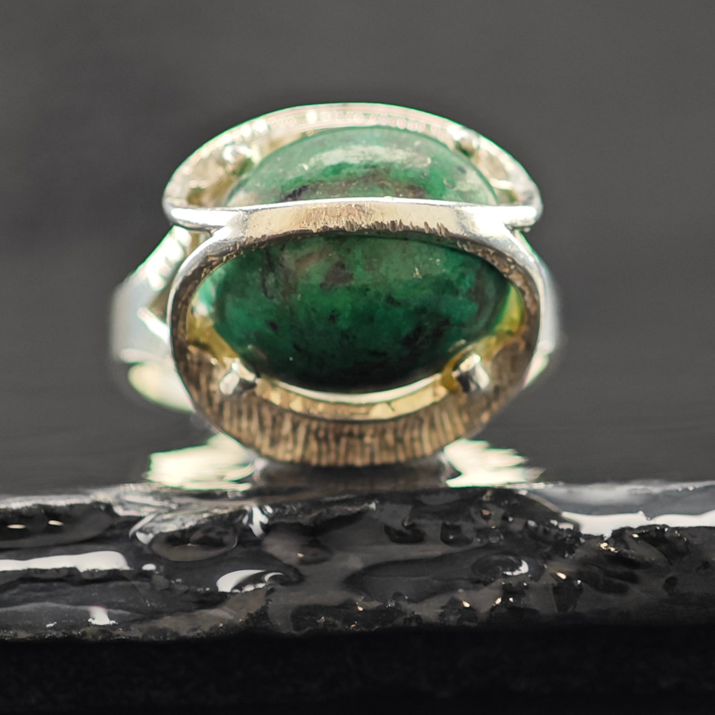 Chrysocolla Ring Sterling Silver Sz 7 1/2 R6305