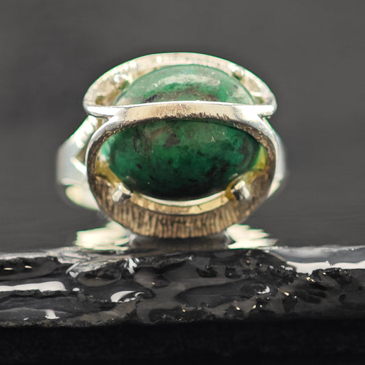 Chrysocolla Ring Sterling Silver Sz 7 1/2 R6305