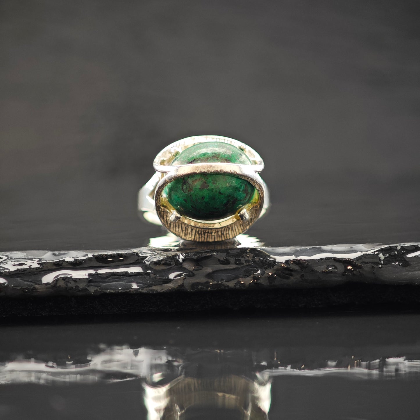 Chrysocolla Ring Sterling Silver Sz 7 1/2 R6305