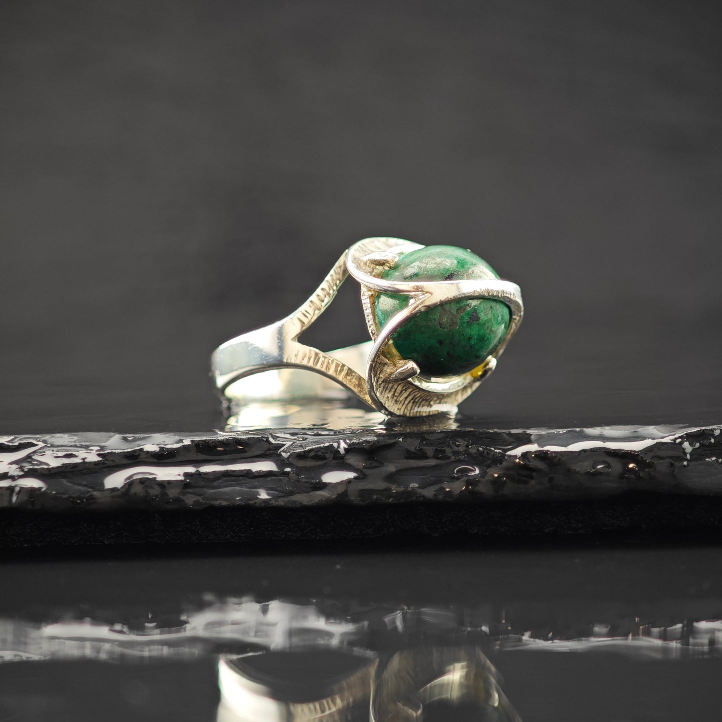 Chrysocolla Ring Sterling Silver Sz 7 1/2 R6305