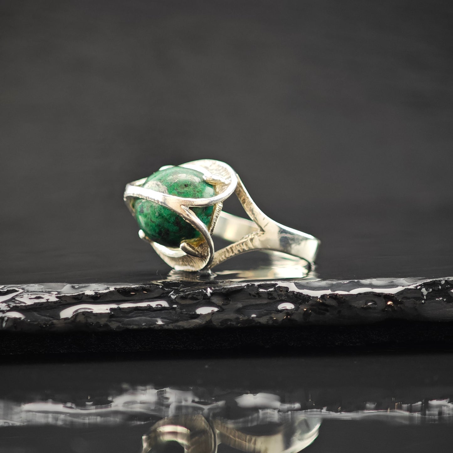 Chrysocolla Ring Sterling Silver Sz 7 1/2 R6305