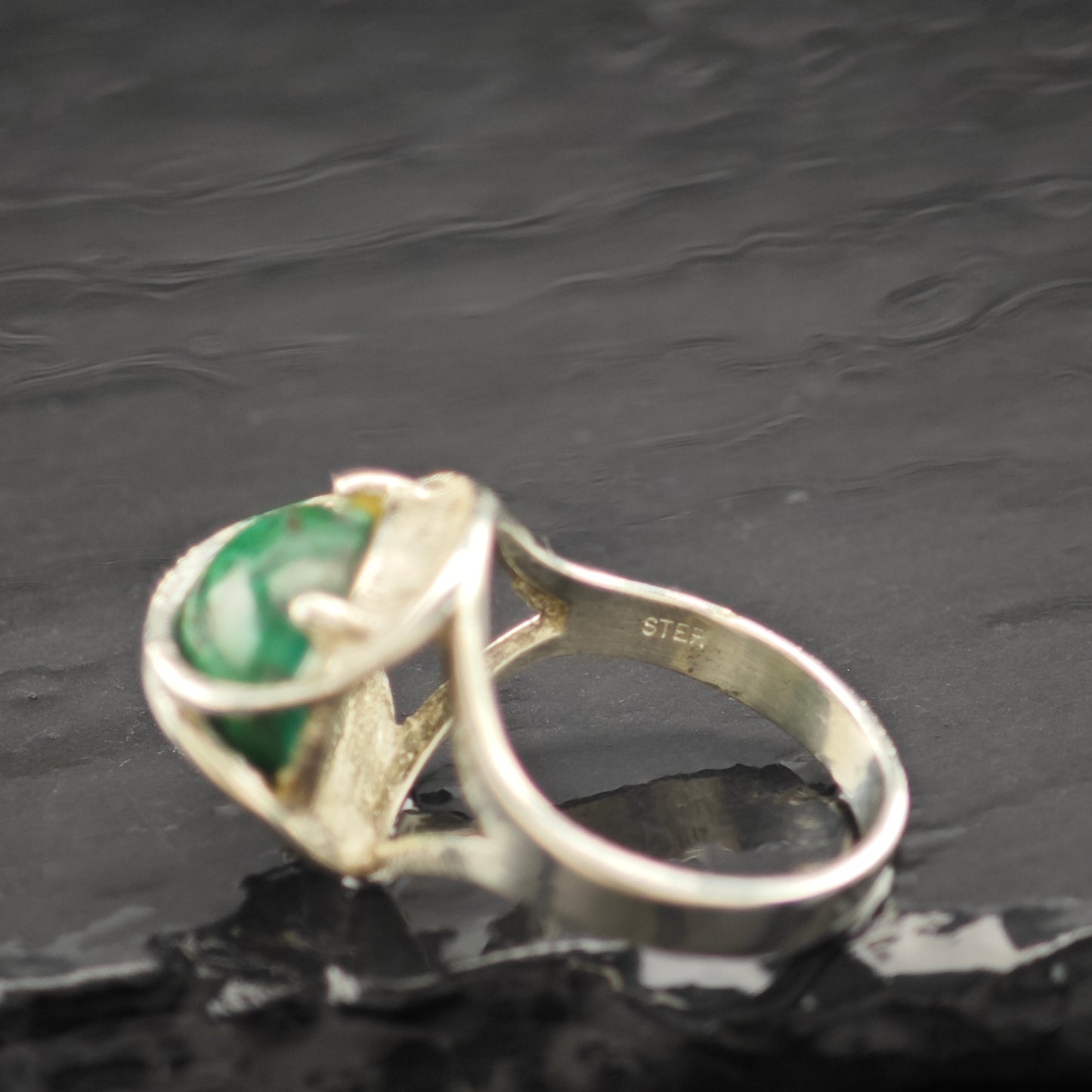 Chrysocolla Ring Sterling Silver Sz 7 1/2 R6305