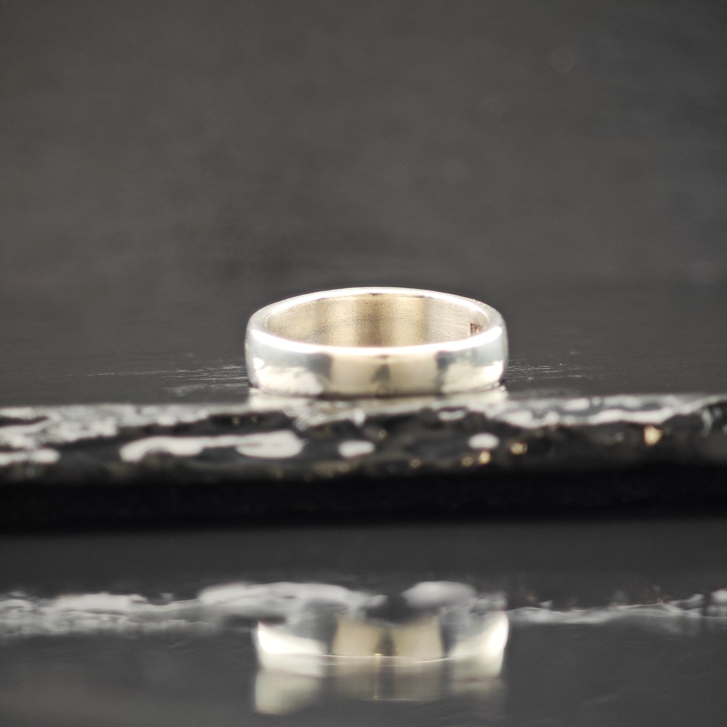 Gemstone Inlay 14K Gold Accent Ring Sterling Silver Sz 9 R6306