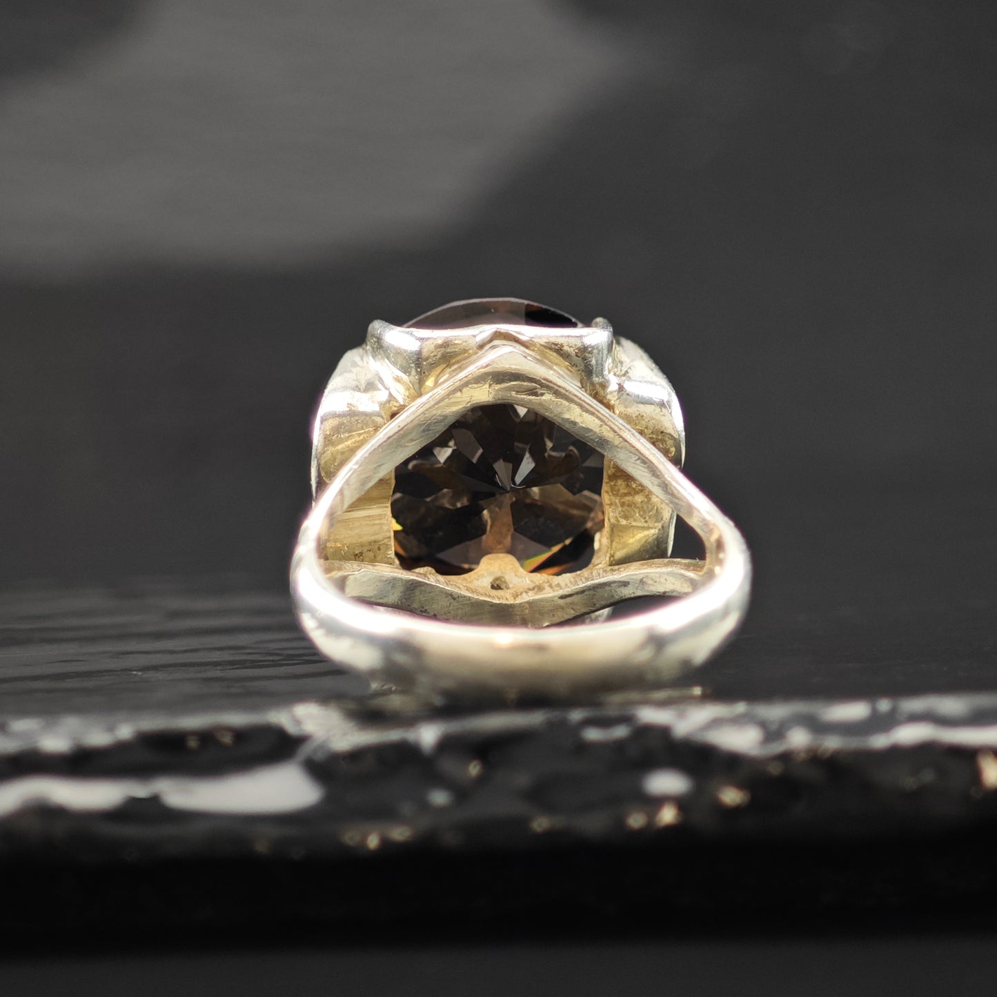 Smoky Quartz Ring Sterling Silver Sz 7 1/2 R6309