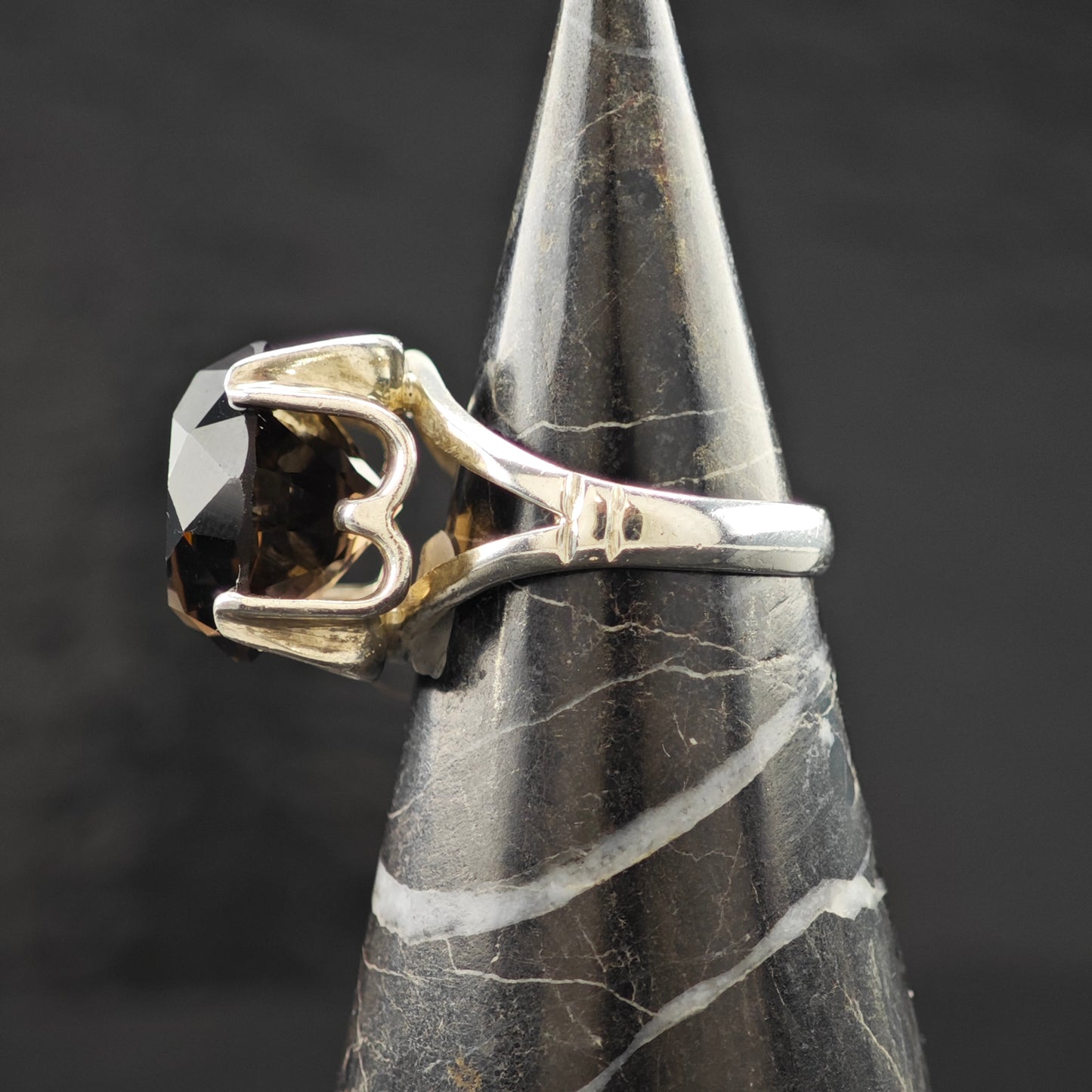 Smoky Quartz Ring Sterling Silver Sz 7 1/2 R6309