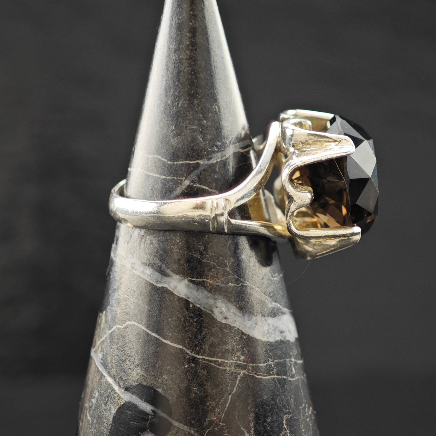 Smoky Quartz Ring Sterling Silver Sz 7 1/2 R6309