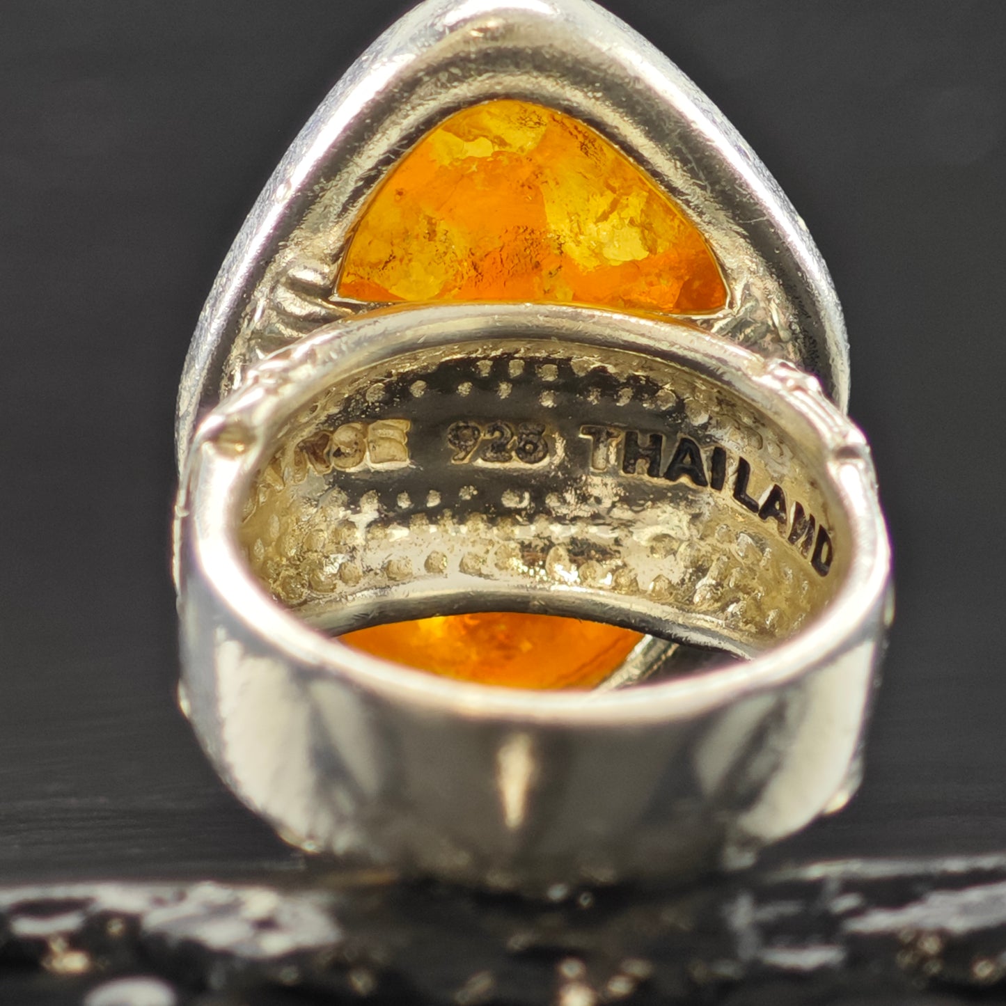 Citrine Geode Ring Sterling Silver Sz 8 R6312