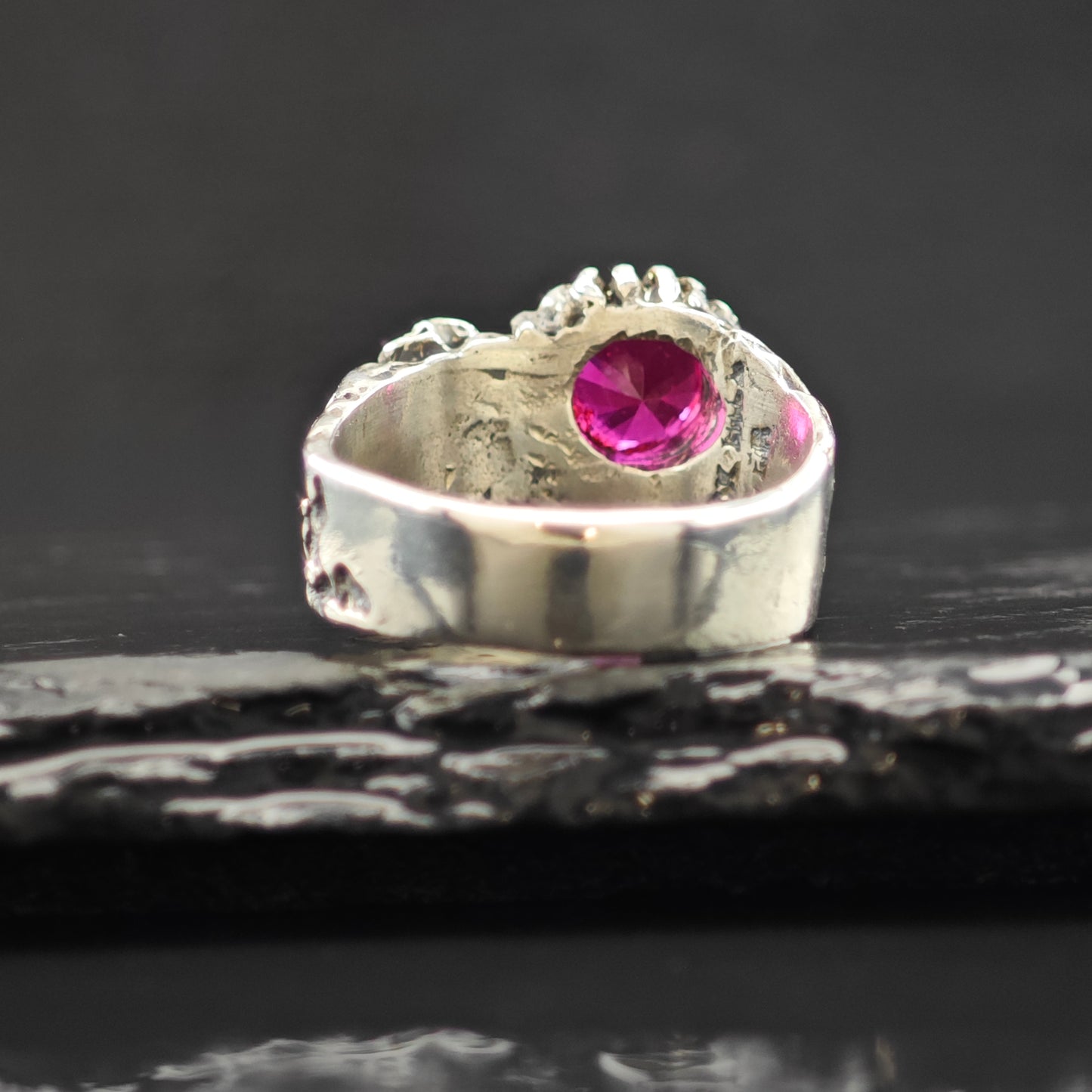 Black Hills Lab Ruby Ring Sterling Silver Sz 7 1/2 R6315