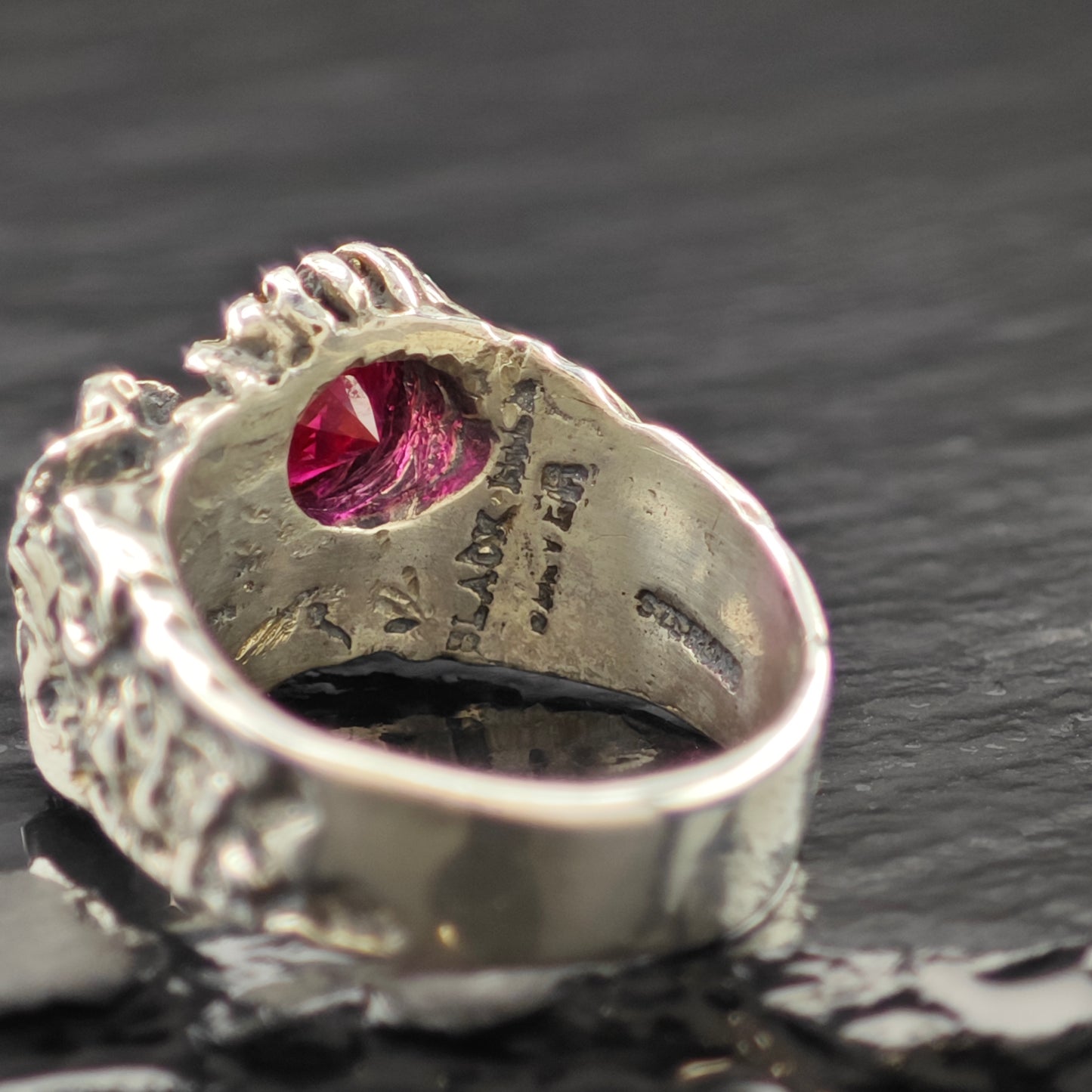 Black Hills Lab Ruby Ring Sterling Silver Sz 7 1/2 R6315