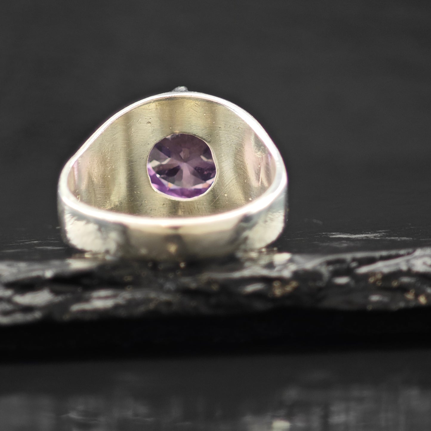 Synthetic Corundum Ring Sterling Silver Sz 12 1/2 R6317