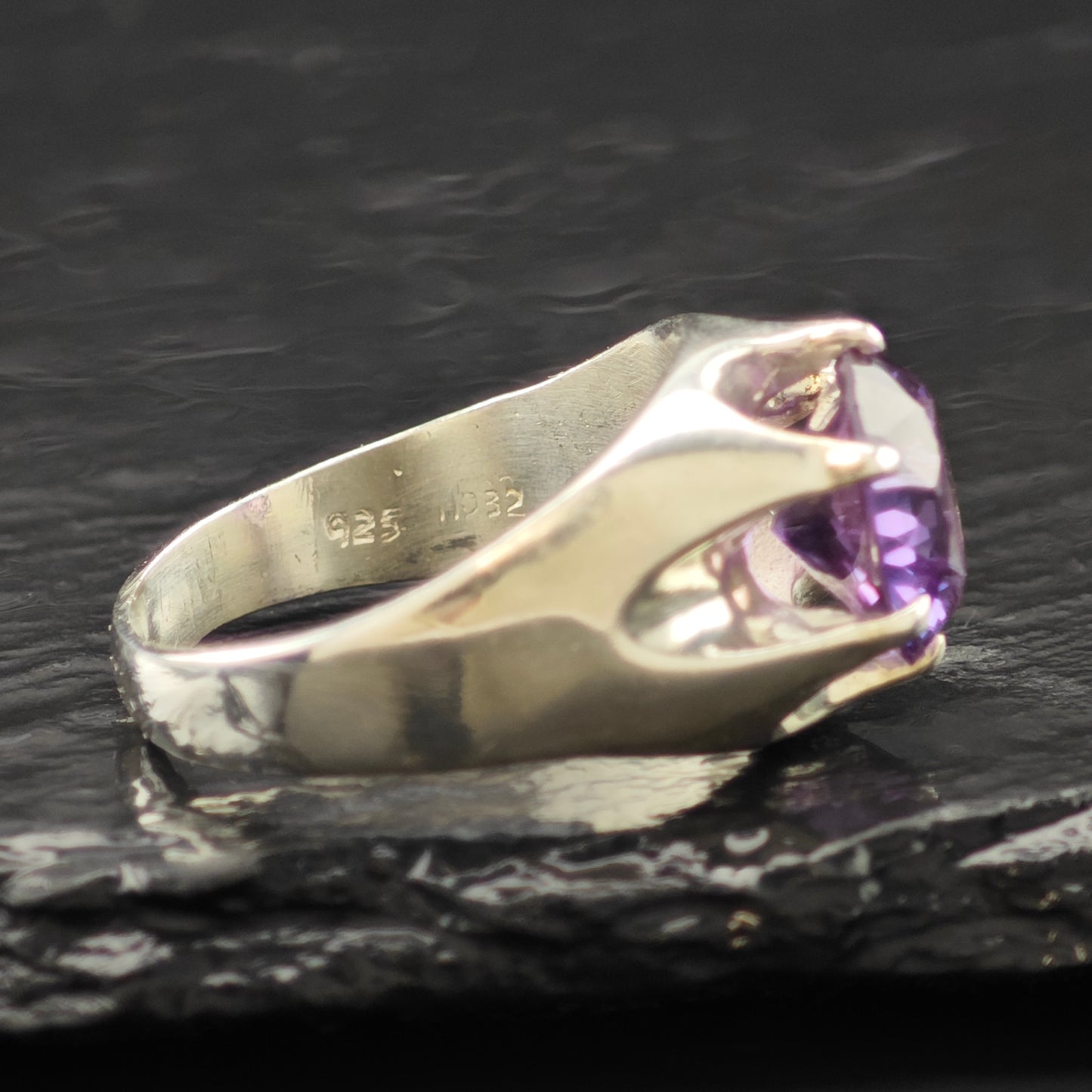 Synthetic Corundum Ring Sterling Silver Sz 12 1/2 R6317