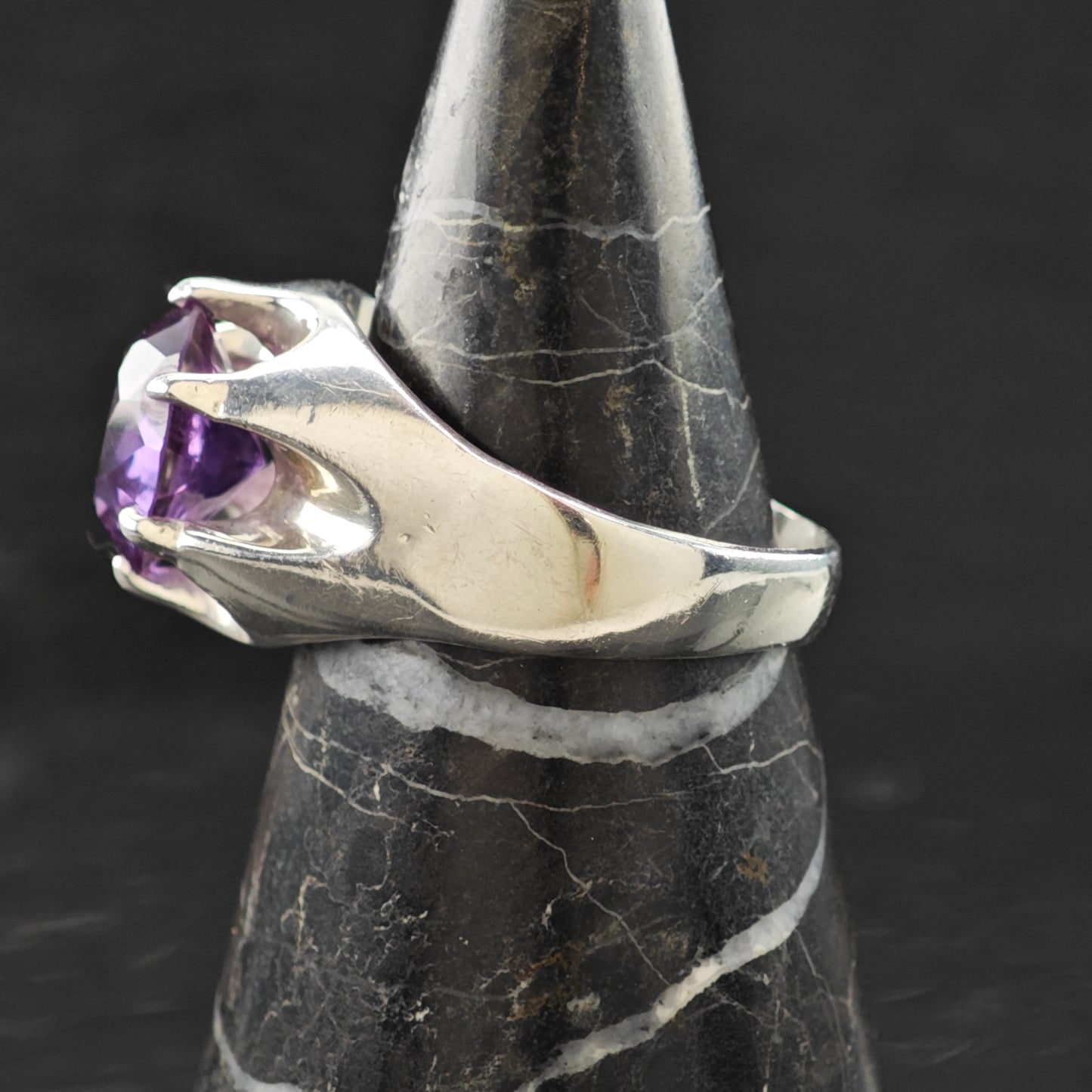 Synthetic Corundum Ring Sterling Silver Sz 12 1/2 R6317