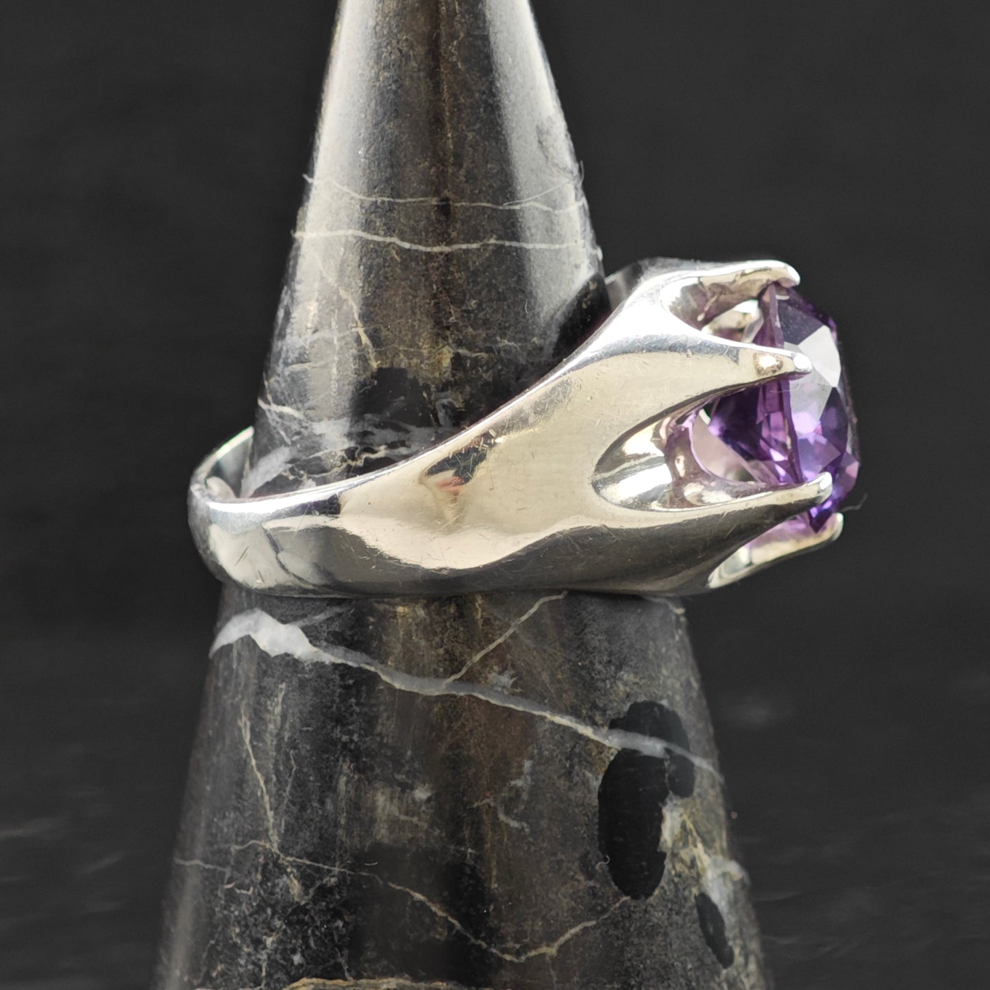 Synthetic Corundum Ring Sterling Silver Sz 12 1/2 R6317