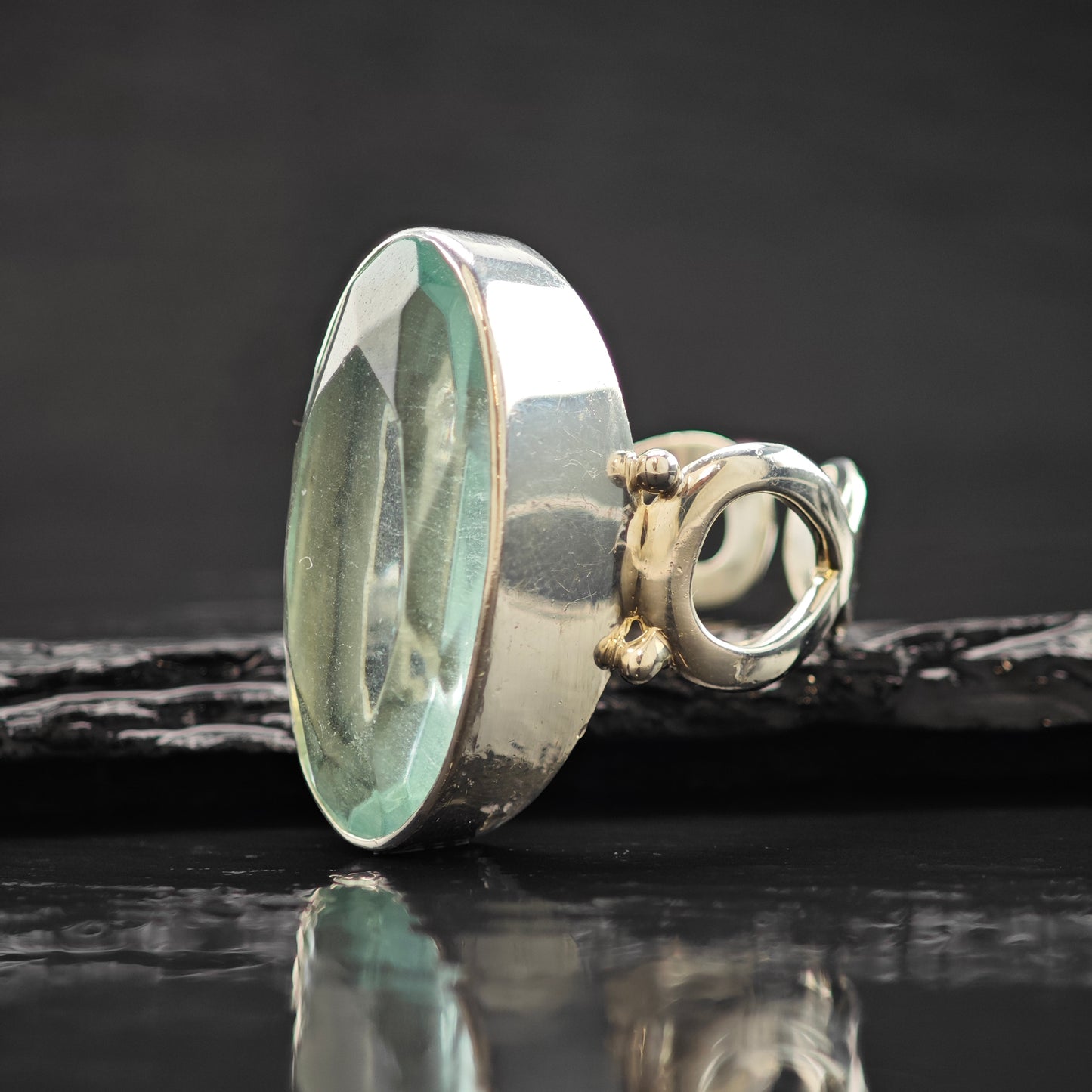 Sajen Blue Quartz Ring Sterling Silver Sz 10 R6321