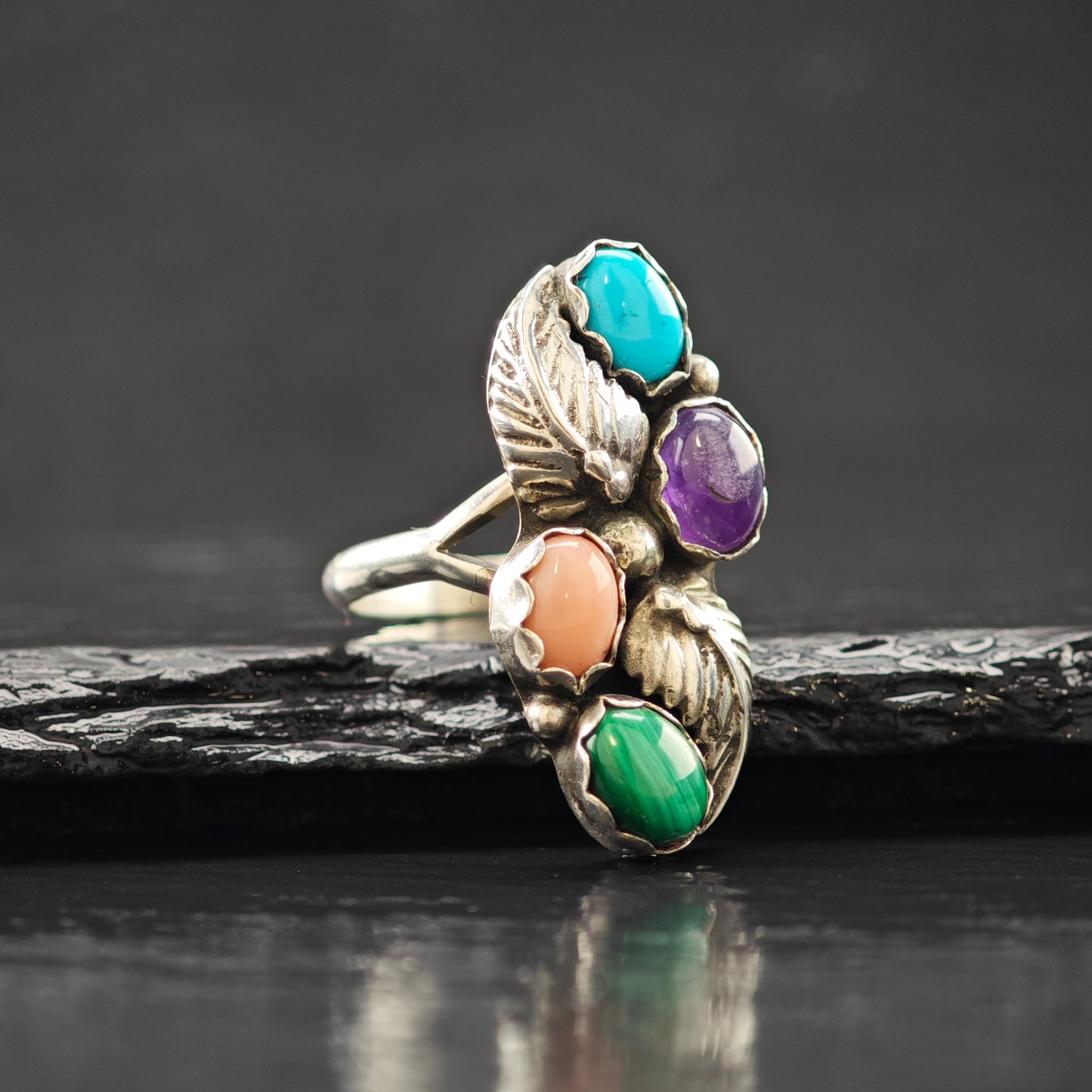 Gemstone Ring Native American Sterling Silver Sz 6 R6279
