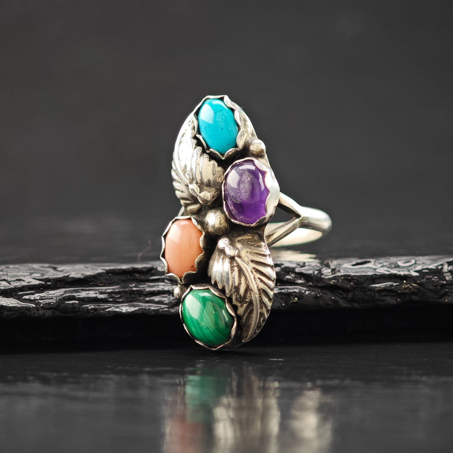 Gemstone Ring Native American Sterling Silver Sz 6 R6279