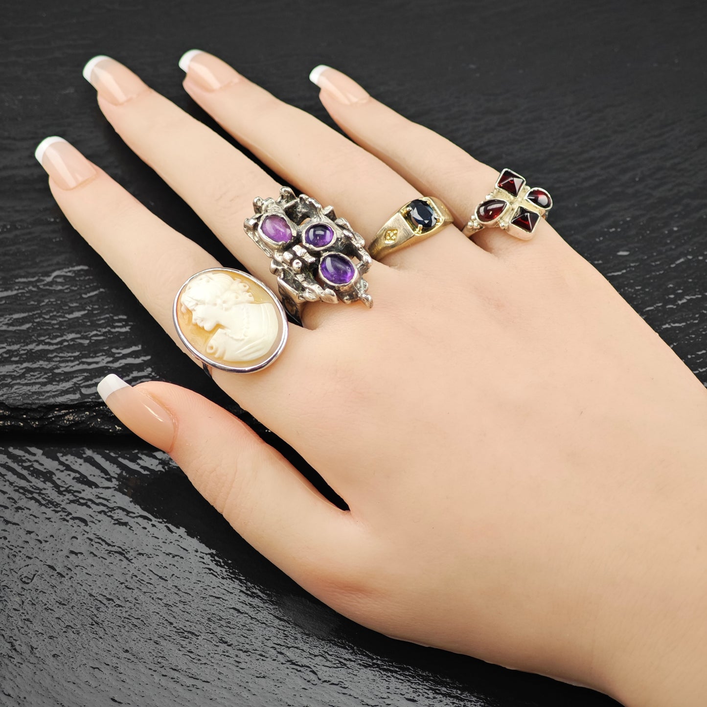 Cameo Ring Sterling Silver Sz 7 R6275