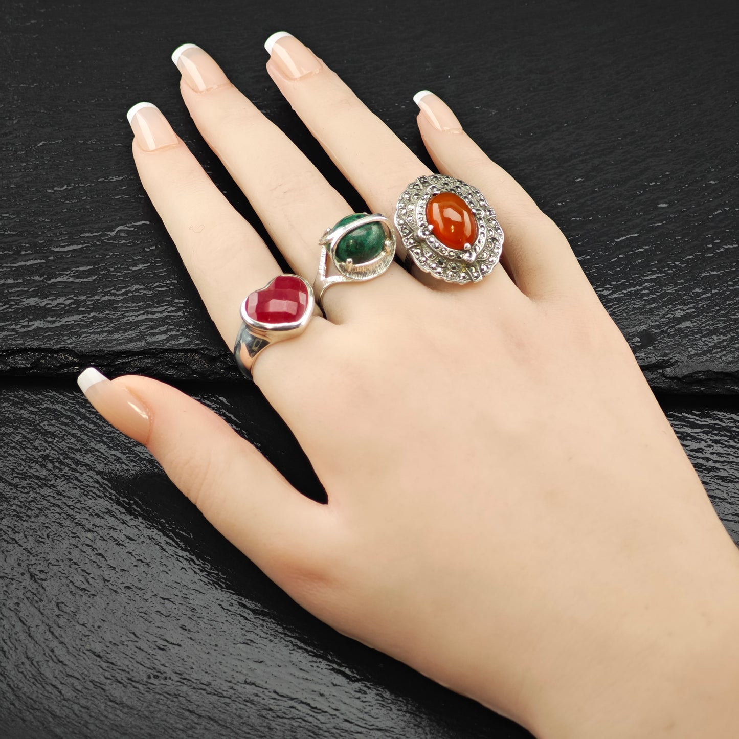 Chrysocolla Ring Sterling Silver Sz 7 1/2 R6305