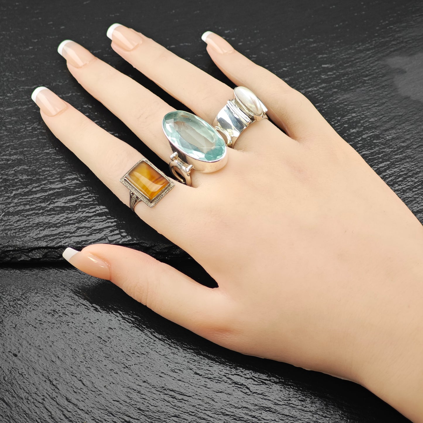 Sajen Blue Quartz Ring Sterling Silver Sz 10 R6321