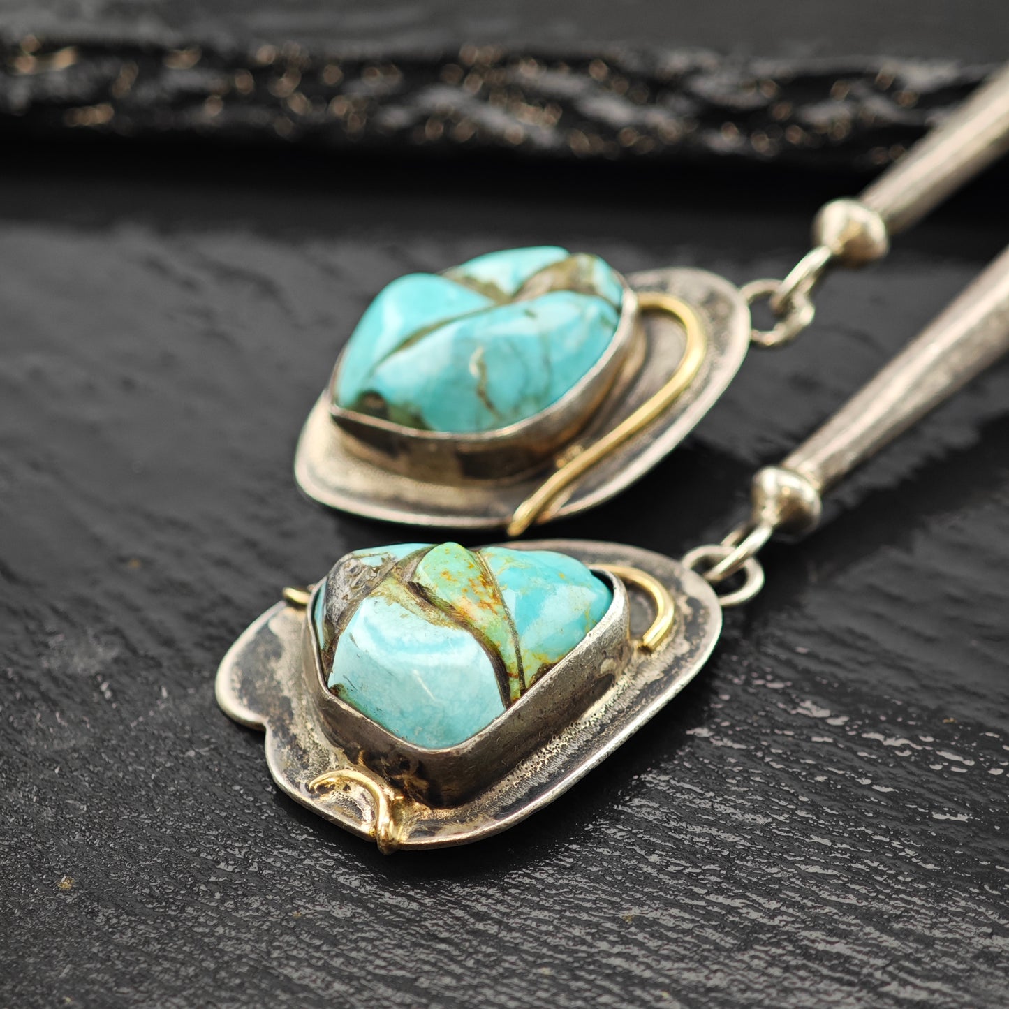 Carved Ram/Aries Sterling Silver w/ 14k Gold Accent Bolo Tie N2677