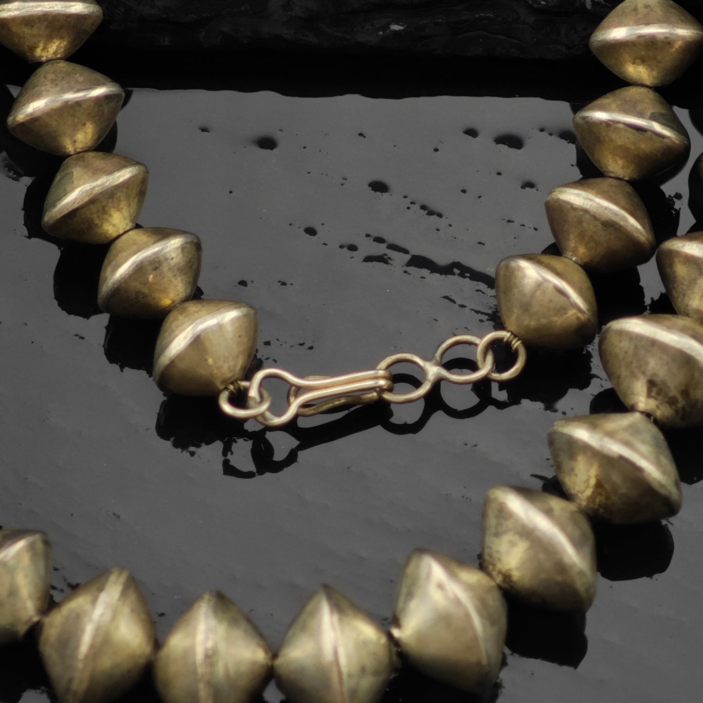 Vintage Native American Sterling Silver Beads Necklace N2680