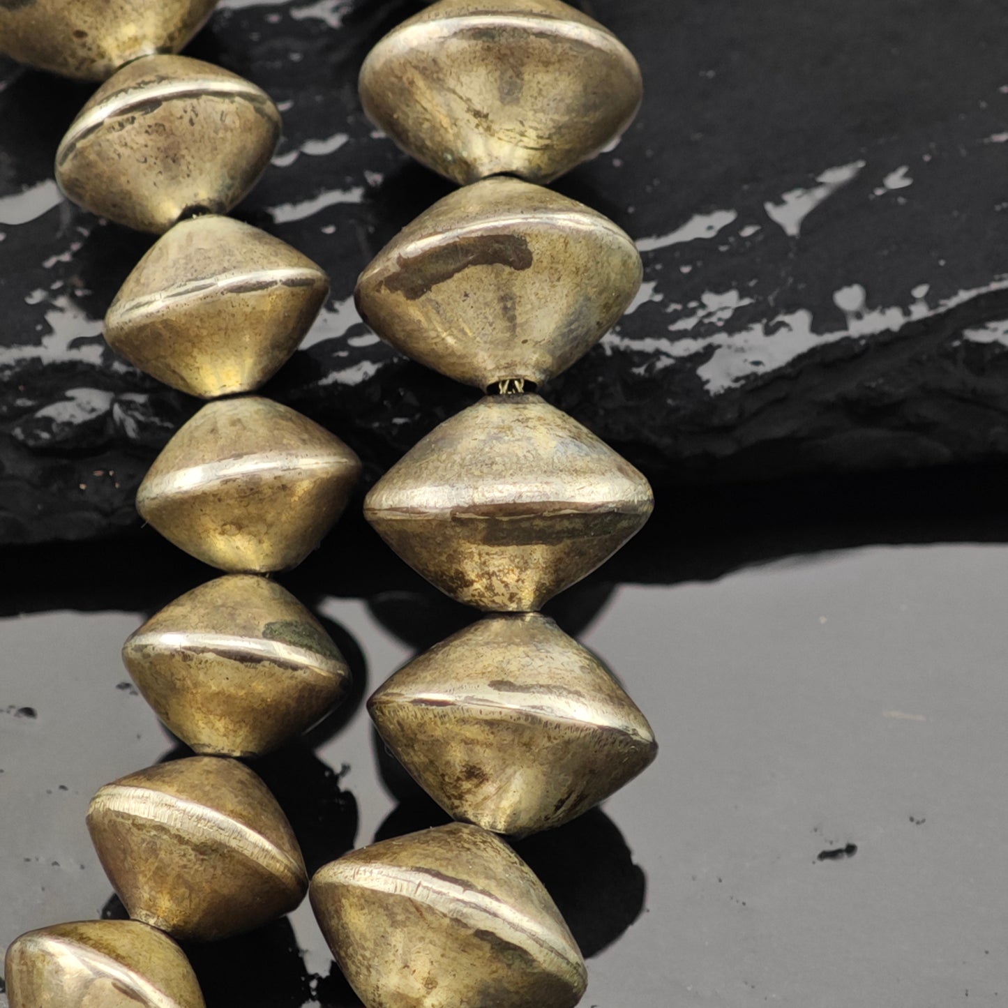 Vintage Native American Sterling Silver Beads Necklace N2680