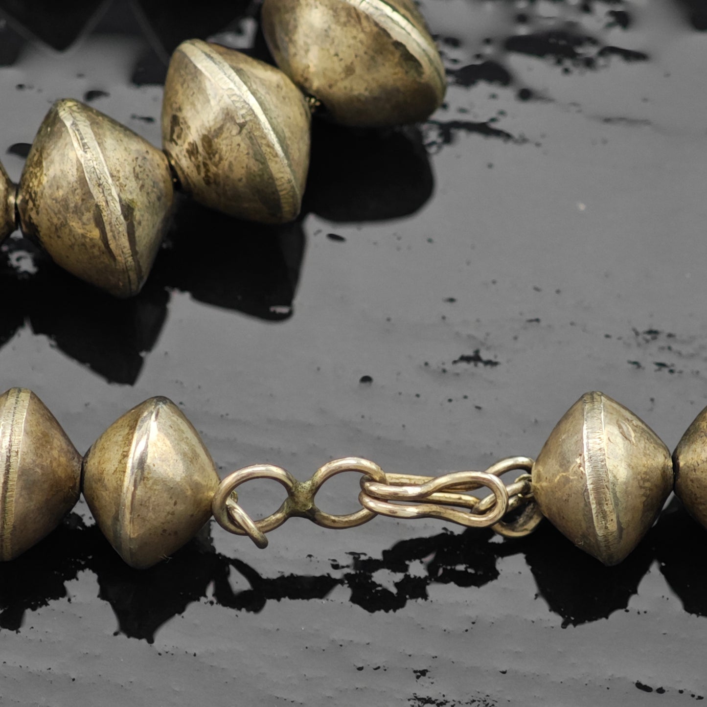 Vintage Native American Sterling Silver Beads Necklace N2680