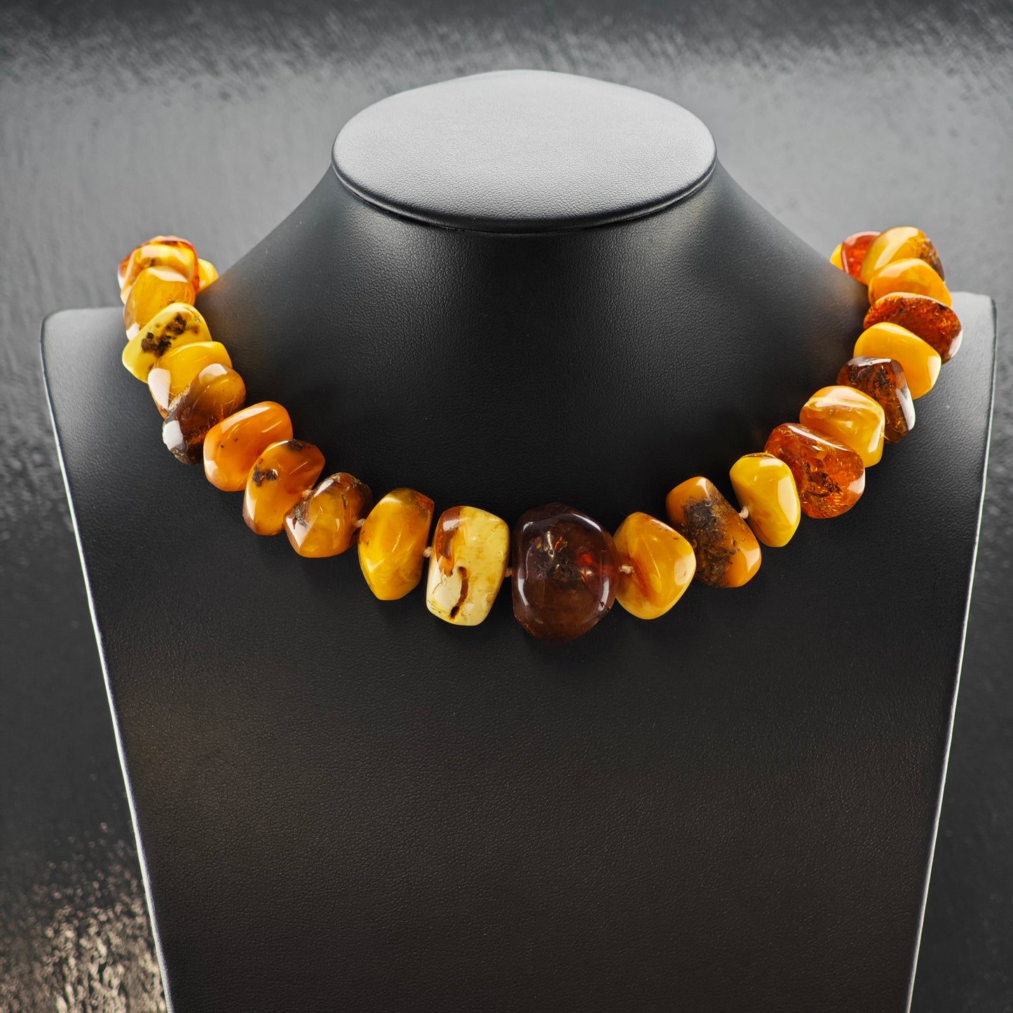 Vintage Orange Baltic Amber Beaded Necklace