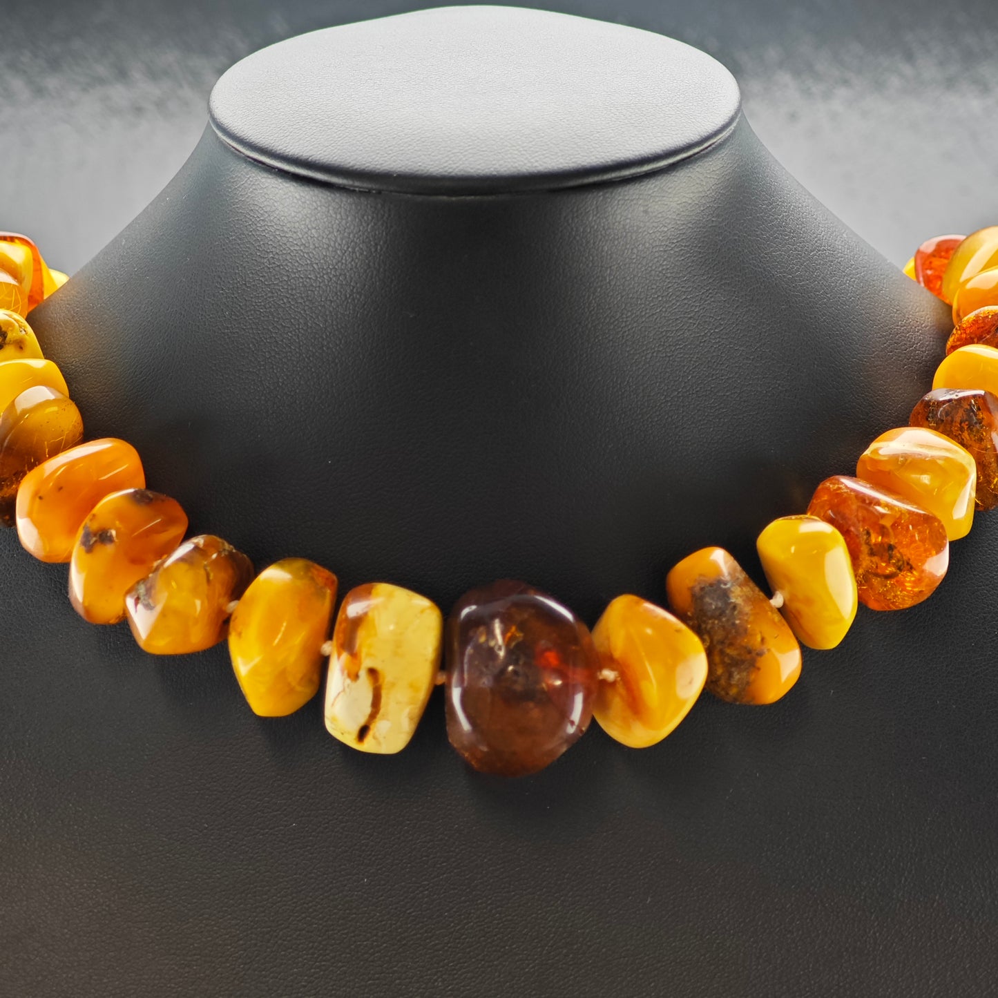Vintage Orange Baltic Amber Beaded Necklace