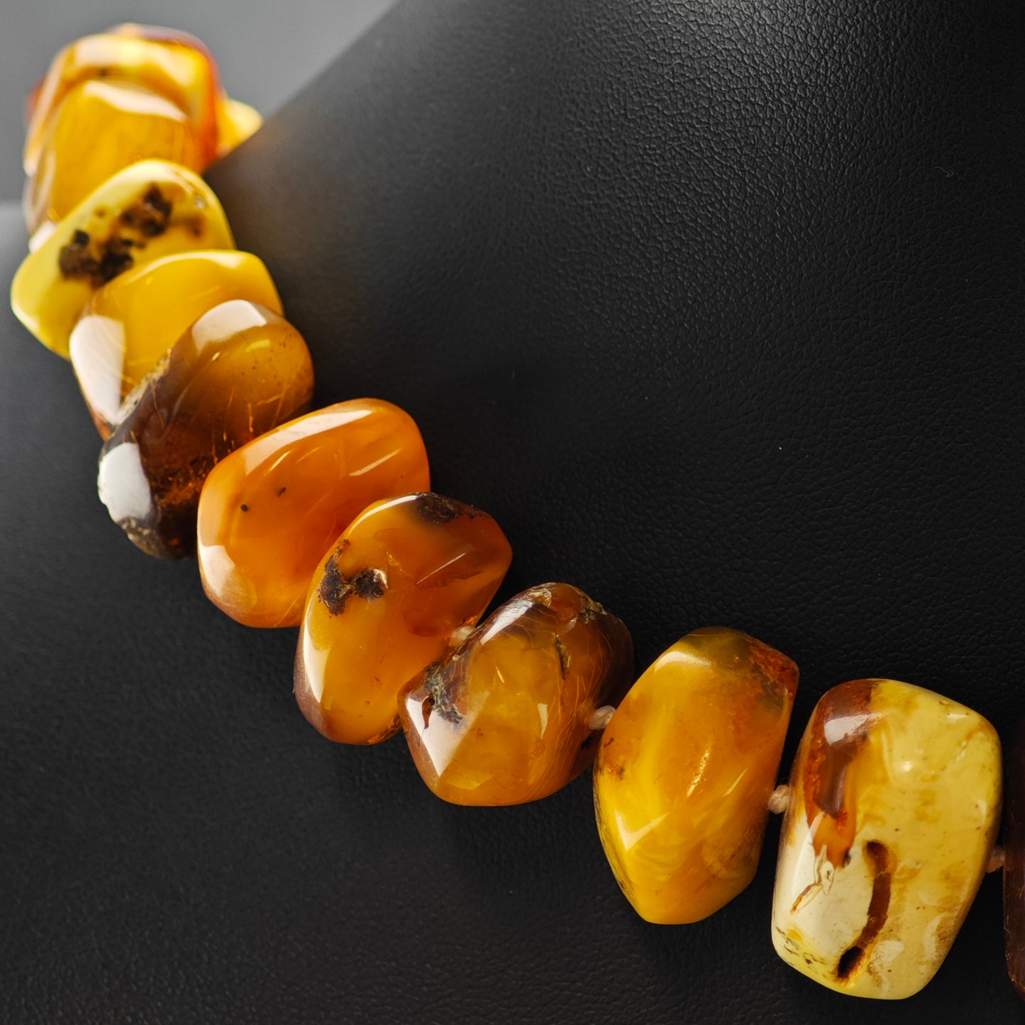 Vintage Orange Baltic Amber Beaded Necklace