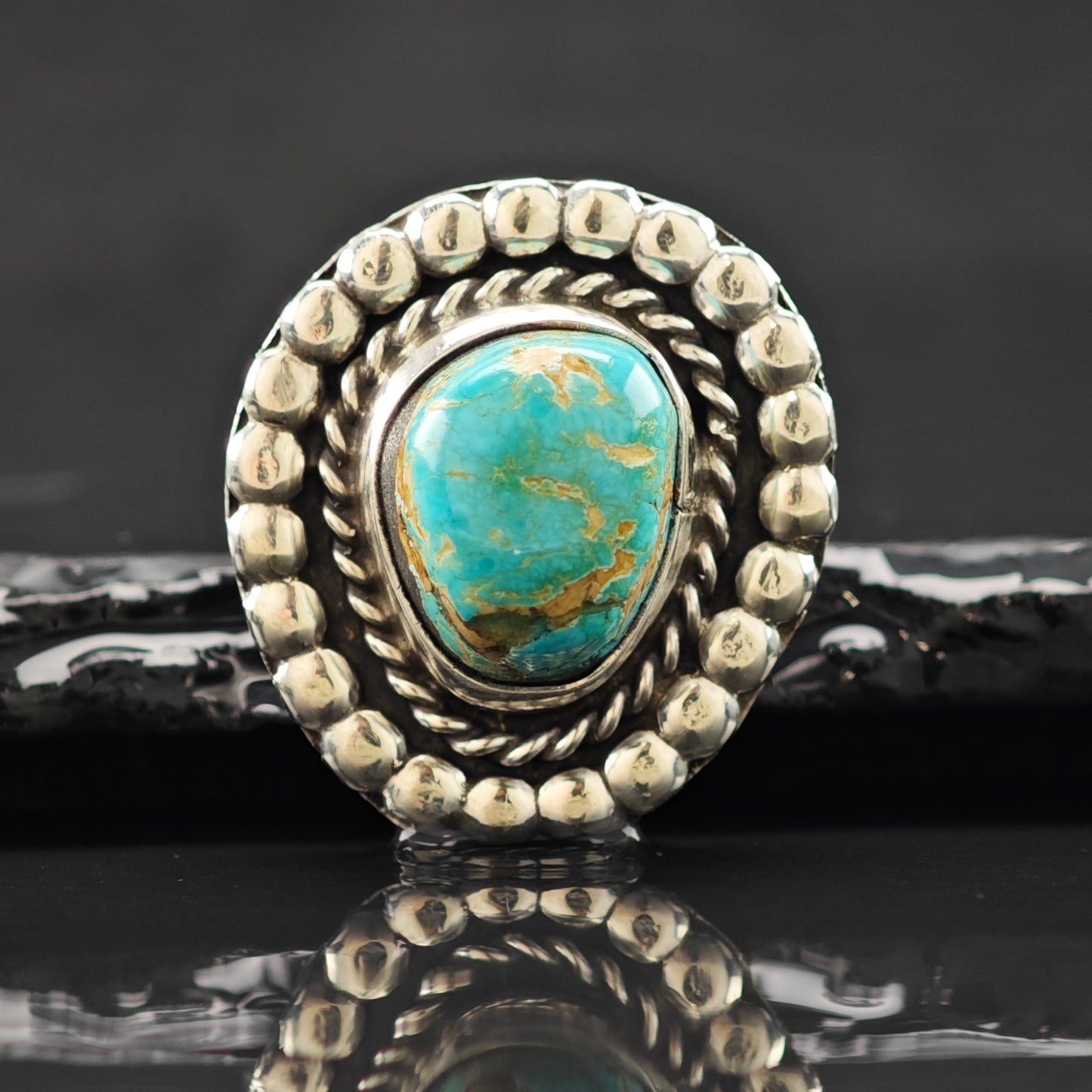 Turquoise Sw Ring Sterling Silver Sz 8.5 R6257