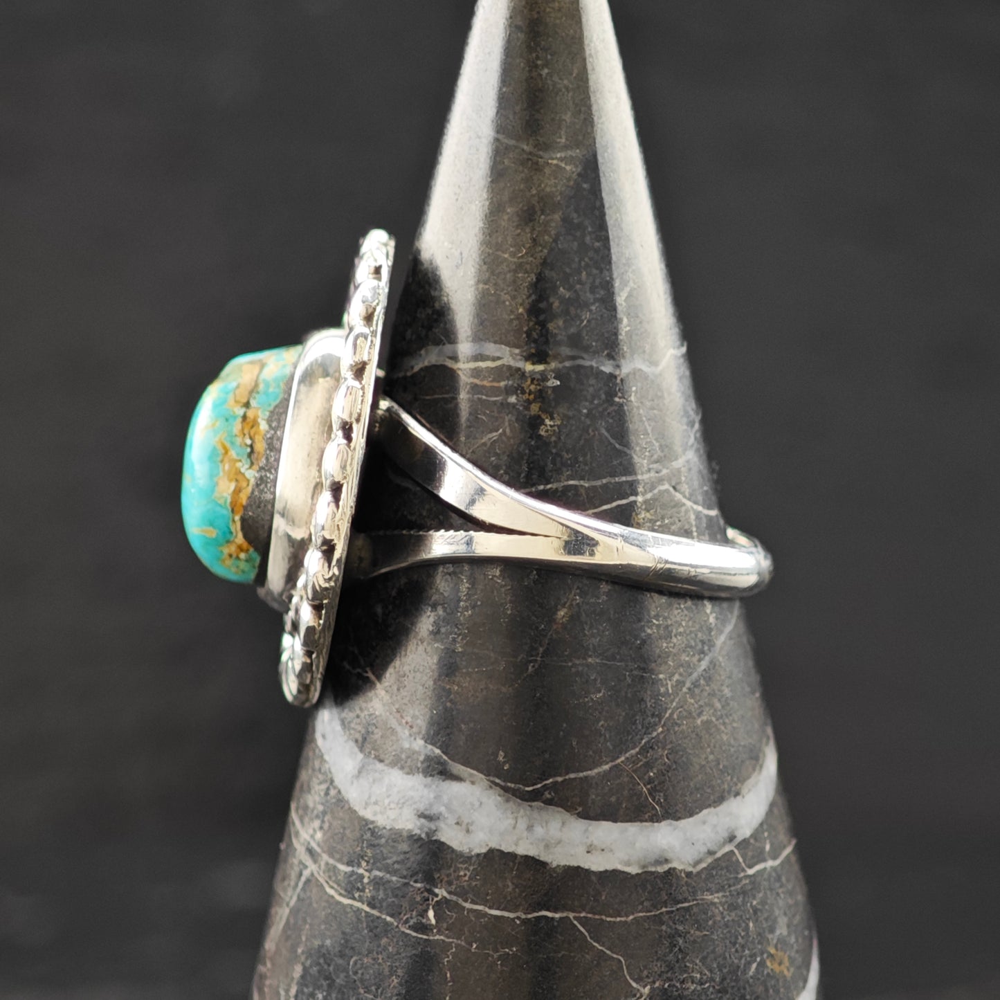 Turquoise Sw Ring Sterling Silver Sz 8.5 R6257