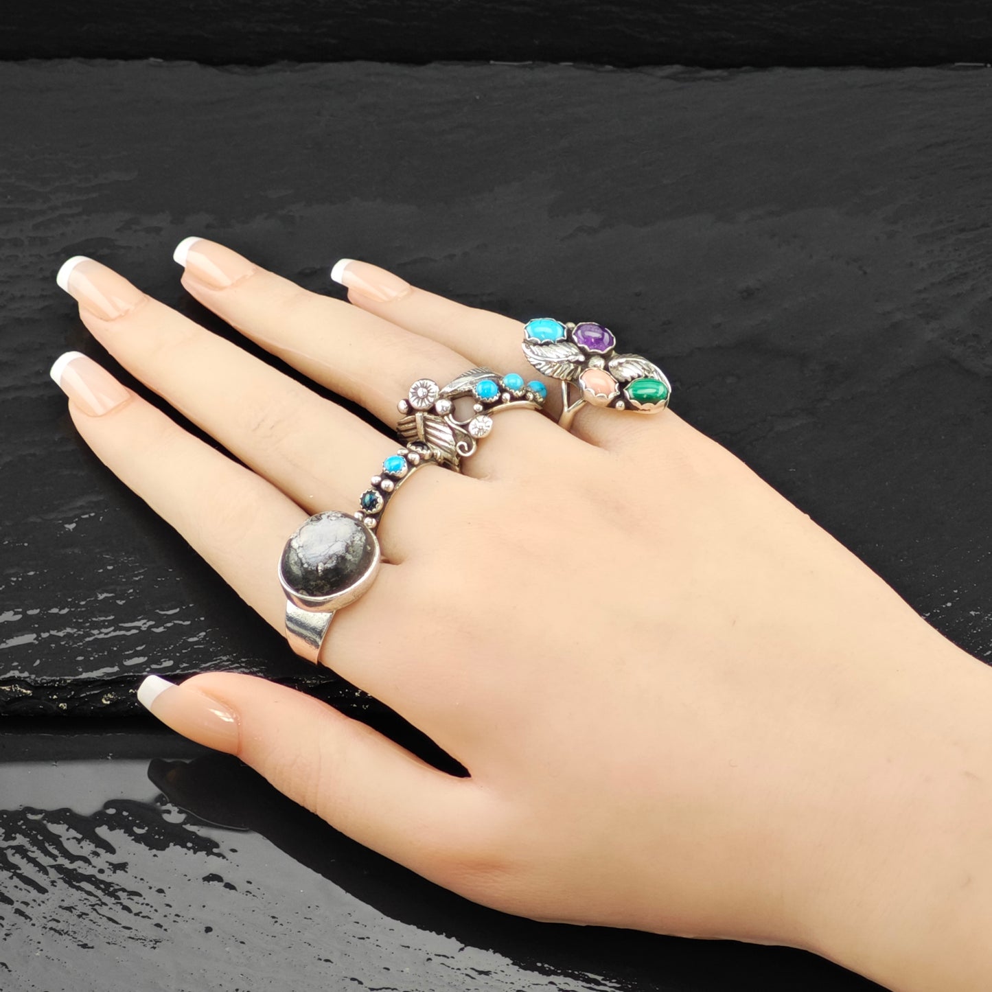 Gemstone Ring Native American Sterling Silver Sz 6 R6279