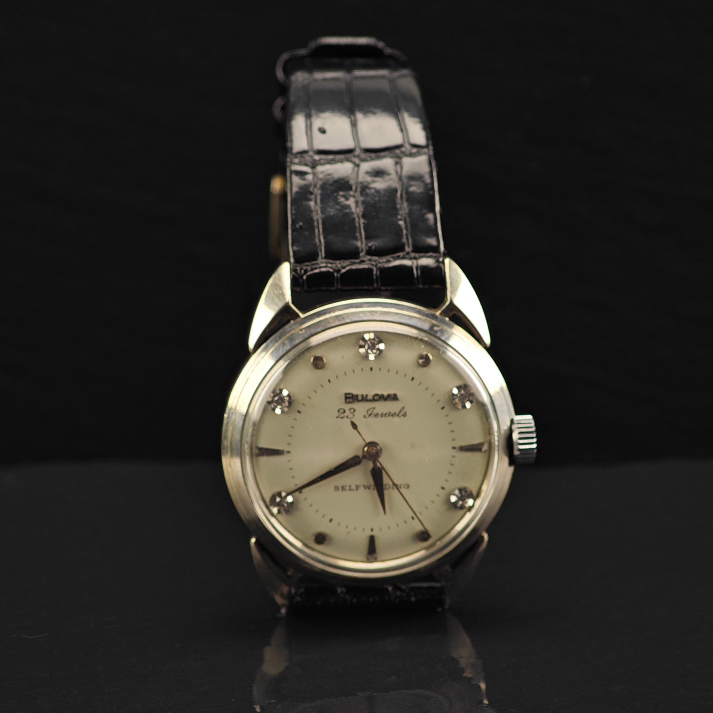 Vintage Bulova 23j Automatic Diamond Markers Watch MISC0363