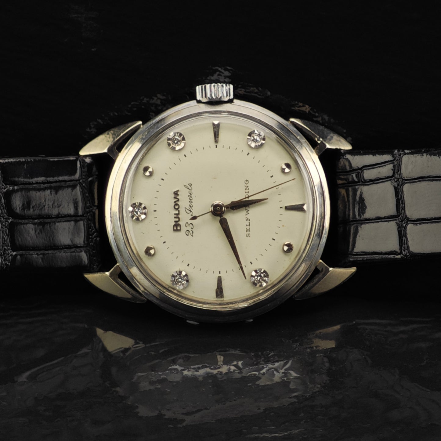 Vintage Bulova 23j Automatic Diamond Markers Watch MISC0363