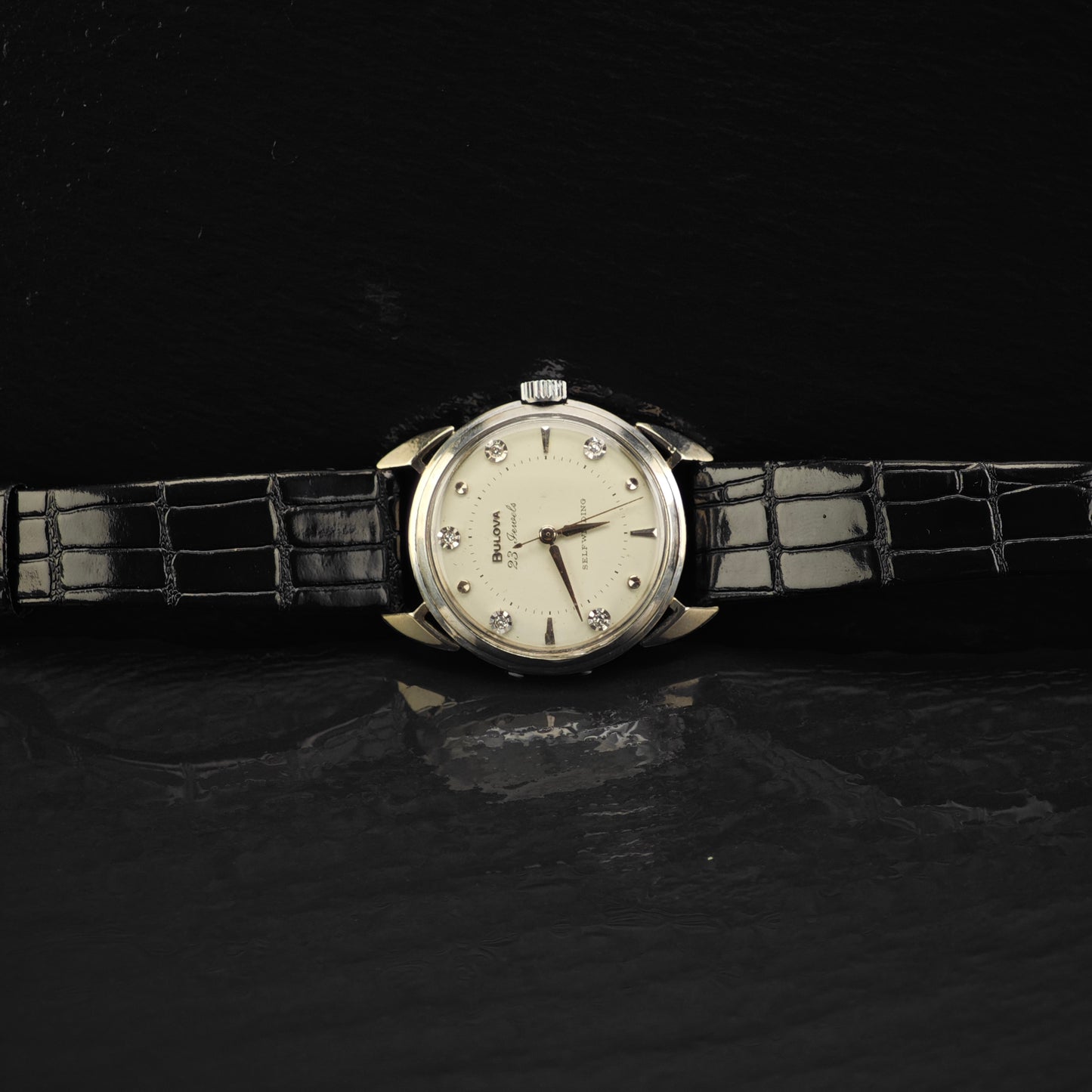 Vintage Bulova 23j Automatic Diamond Markers Watch MISC0363