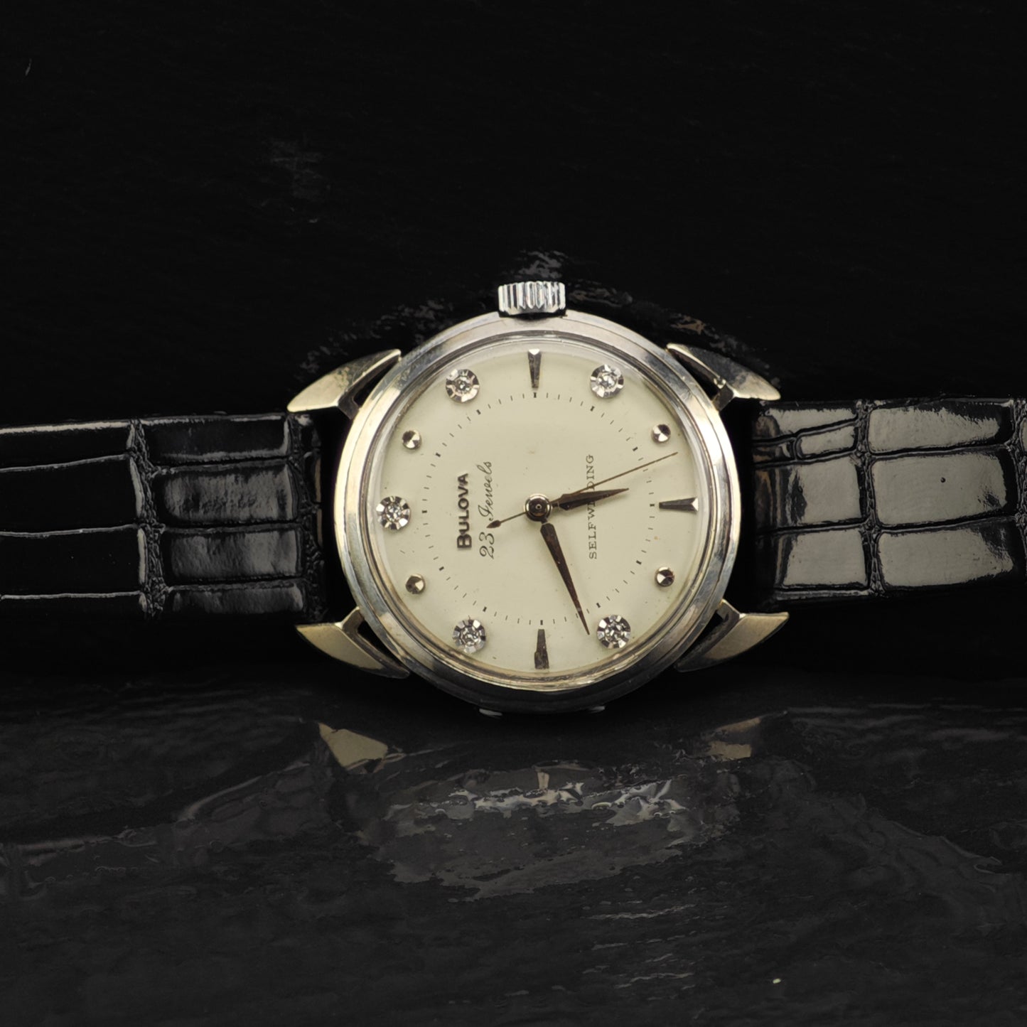 Vintage Bulova 23j Automatic Diamond Markers Watch MISC0363