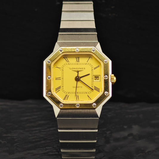 Vintage Longines 24mm Octagonal 18k Gold Frame Quartz Watch MISC0365