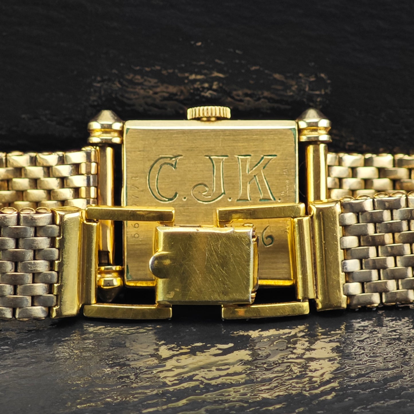Vintage Bulova 21mm Yellow Gold Square Face 10k RGP MISC0366