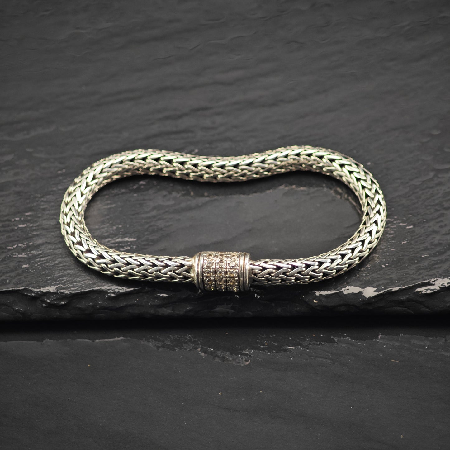 7mm Wheat Sterling Silver Bracelet Sz 6 3/4" BR3050