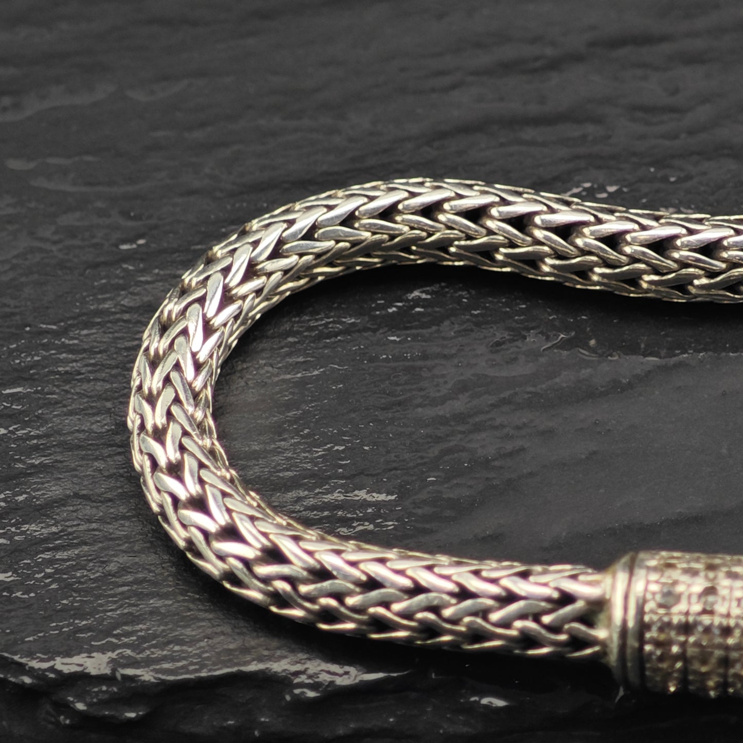 7mm Wheat Sterling Silver Bracelet Sz 6 3/4" BR3050