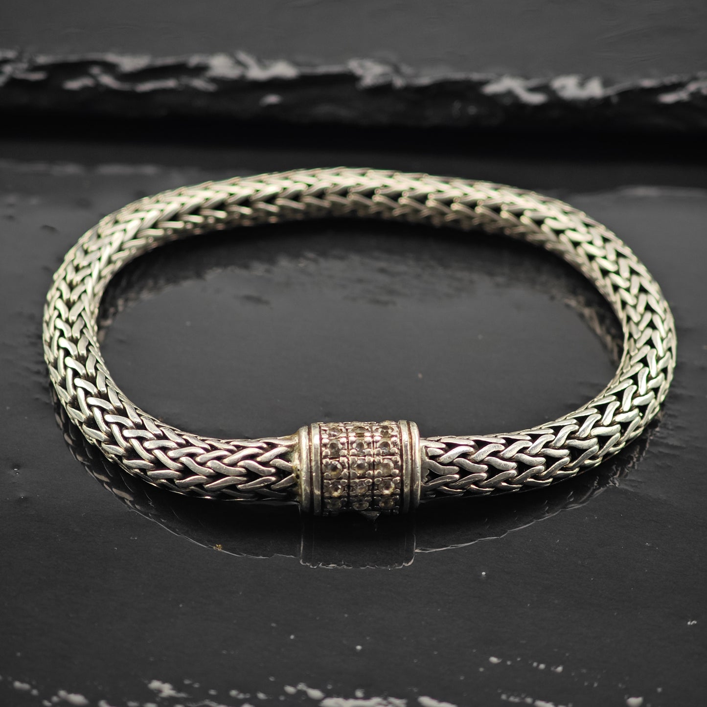 7mm Wheat Sterling Silver Bracelet Sz 6 3/4" BR3050