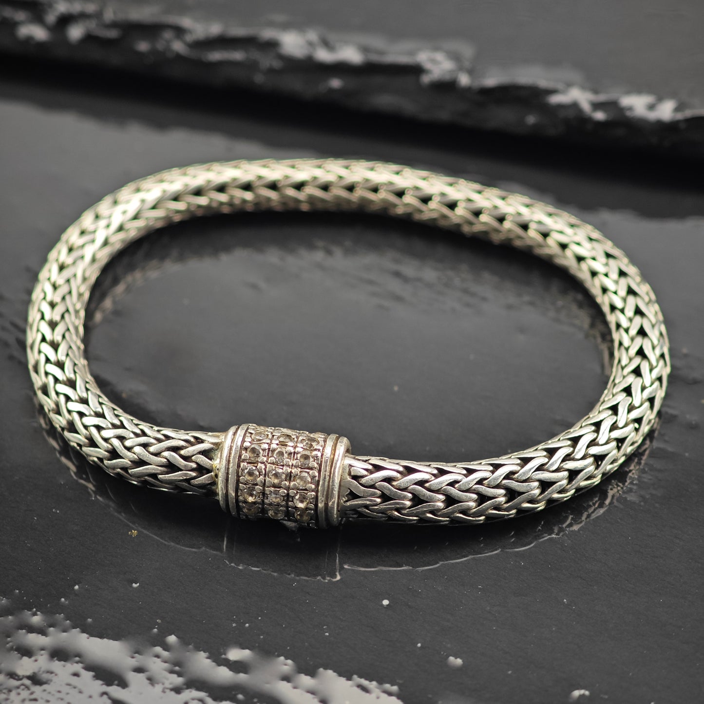 7mm Wheat Sterling Silver Bracelet Sz 6 3/4" BR3050