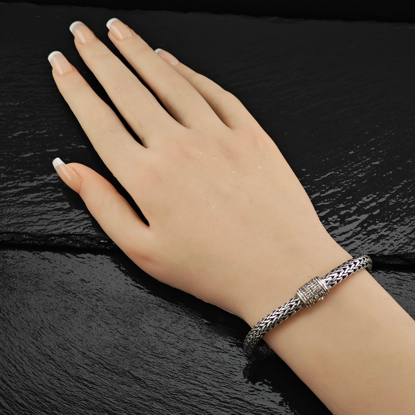 7mm Wheat Sterling Silver Bracelet Sz 6 3/4" BR3050