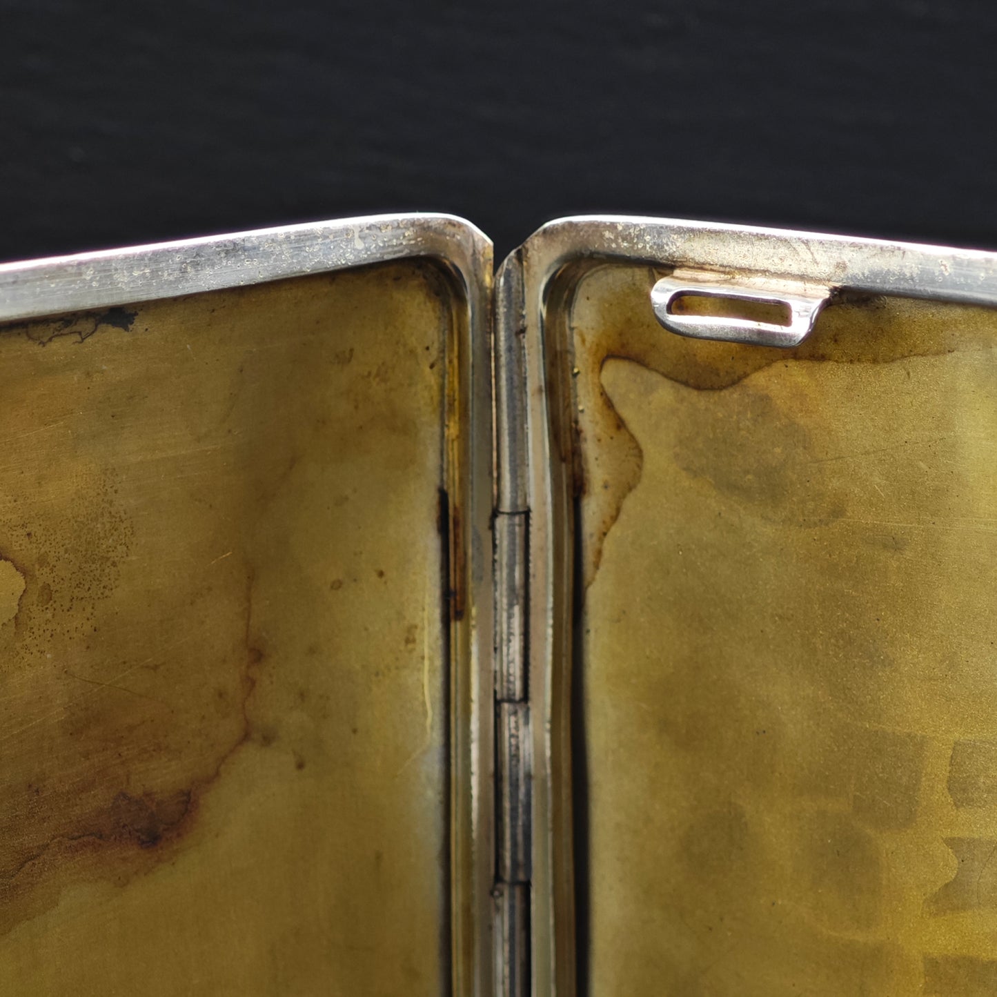 Antique Risque Art Nouveau Enamel Cigarette Case Sterling Silver MISC0340